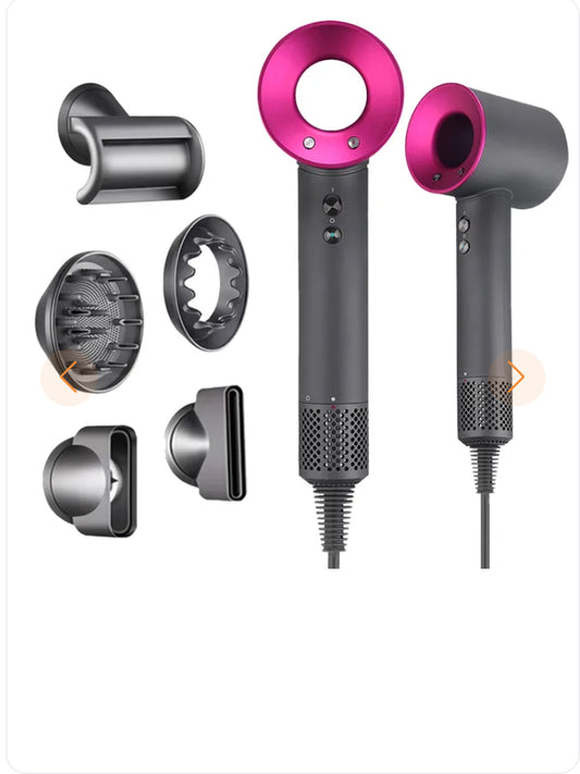 Secador iónico tipo Dyson con accesorios