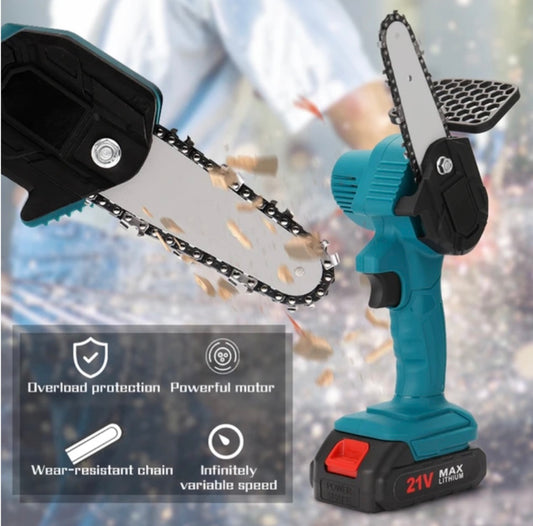 Motosierra eléctrica con doble bateria